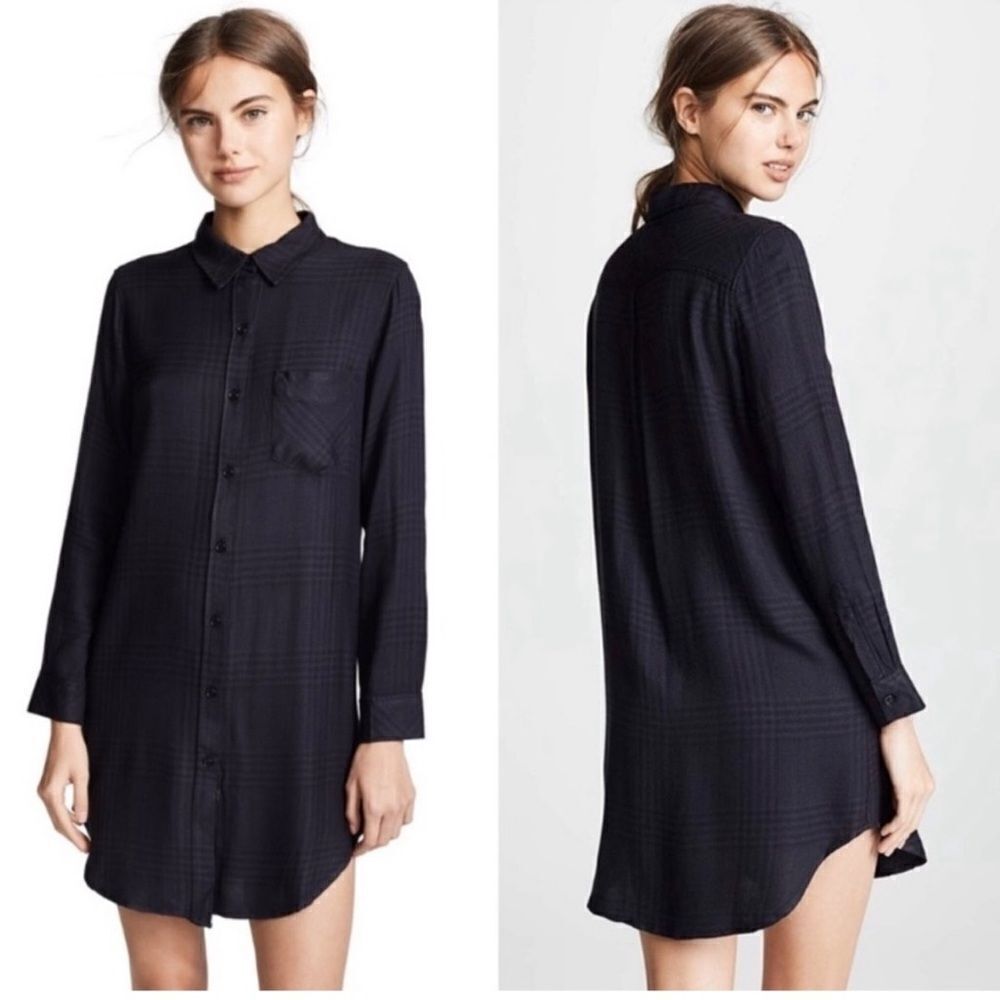 Rails Bianca Charcoal Shadow Plaid Flannel Shirt … - image 2